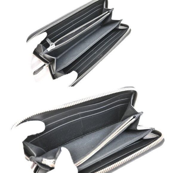 FENDI Logo Micro Zucca Pattern Long Zipper Wallet Embossing Leather - Picture 13 of 16